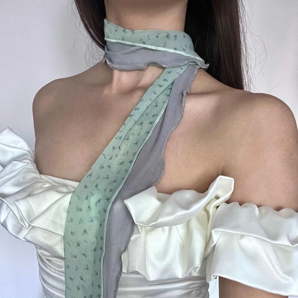 Shawl Women Long Scarf Headbands Long Ribbon Scarf Fahison Silk Bag Ribbon  Summer