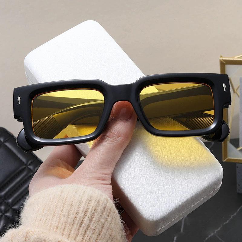 Popular Sunglasses with Rice Nails European and American Popular Square Sunglasses for Women
