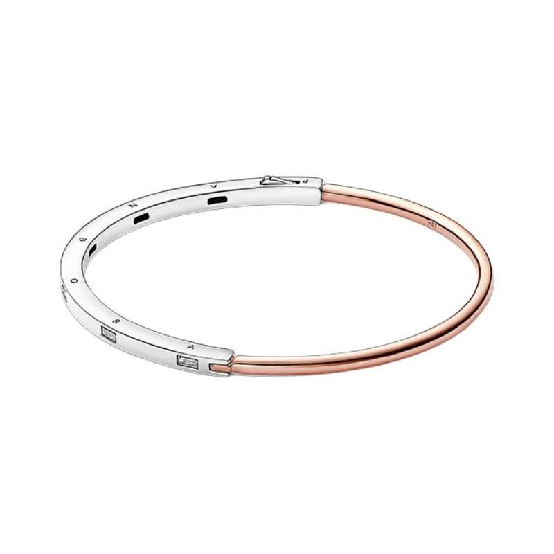 Pandora Two-tone design bracelet for women gold 582740C01 золотой