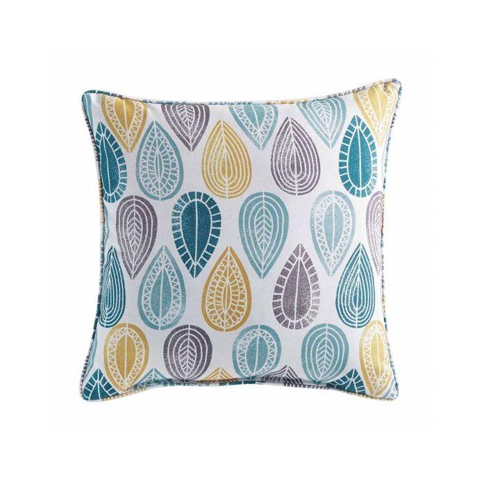 Coussin Passepoil 40 X 40 Cm Polyester Imprime Palpito Blanc