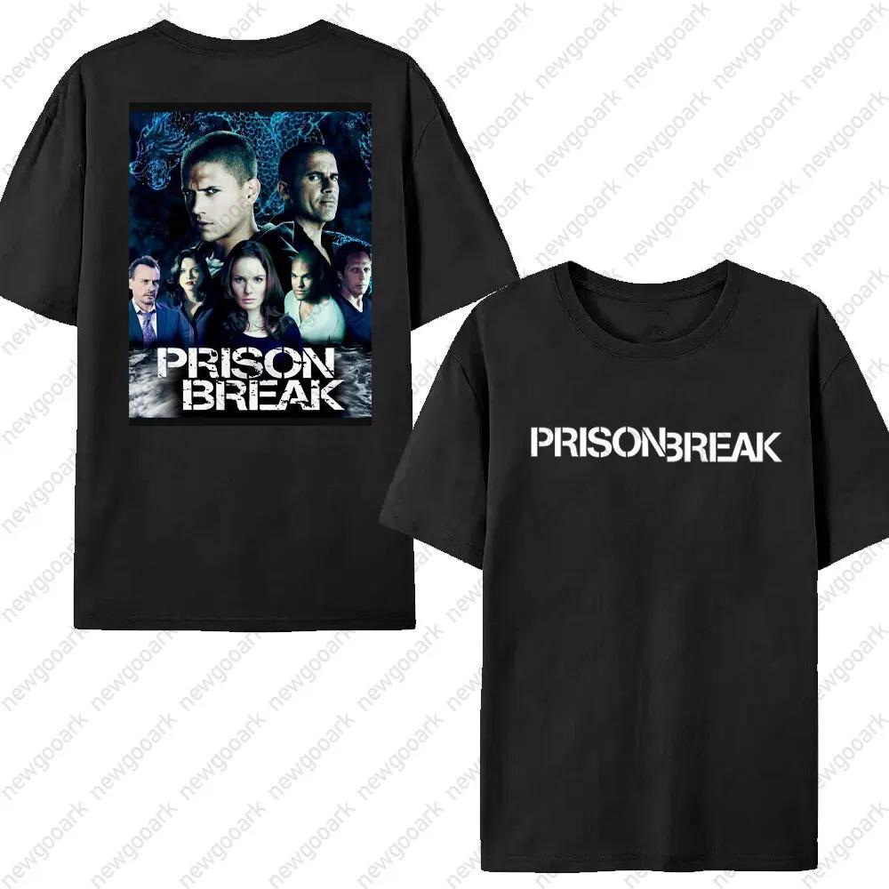 Intage T Shirt Black and White Michael Scofield Simple Cotton T Shirts Prison Break Tshirt for Male Summer Y2K Casual Top Tees