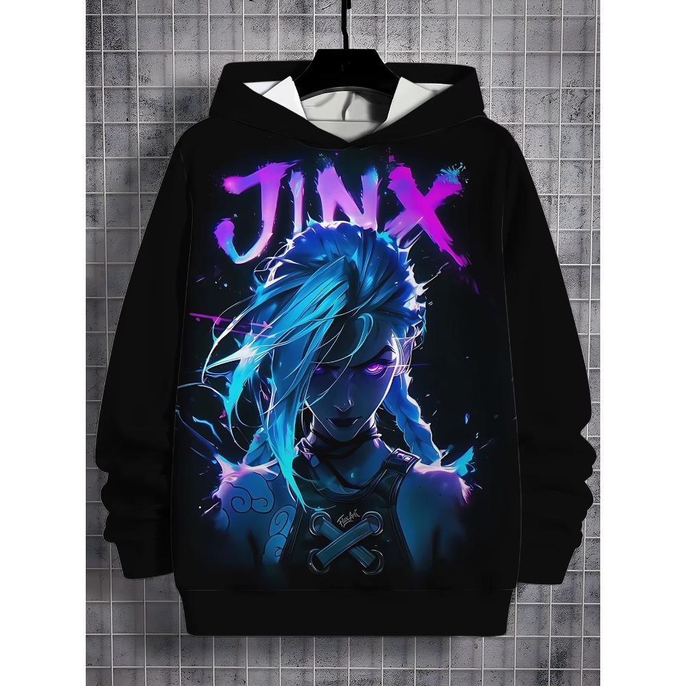 

Аниме Игра Arcane Jinx 3D Принт Толстовки Мужчины Женщины Мода Худи Свитшот Женские Свитшоты Унисекс Спортивный Костюм Пуловеры Одежда Lol M