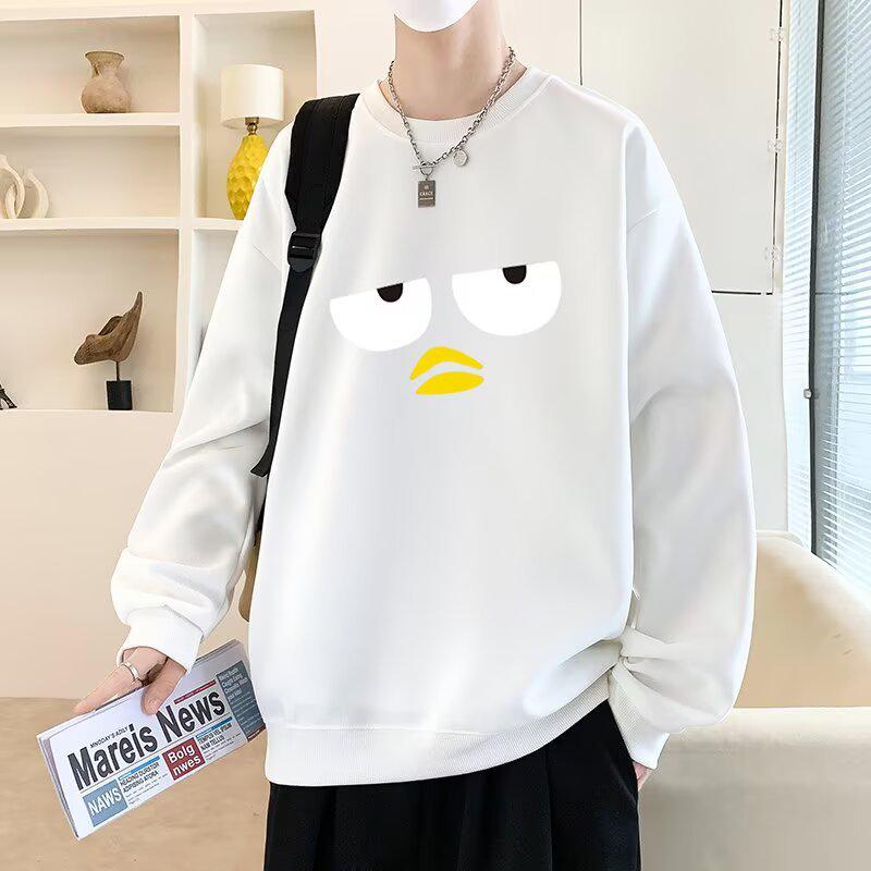 Men s American Style Hoodie 2025: Trendy Round Neck for Autumn/Winter & Spring 2XL белый