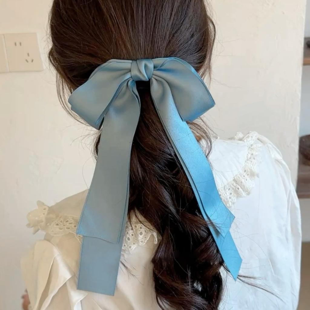 1pc Girl Ballet Stlyle Bow Streamer Hairpin, Female Elegant Sweet and Lovely Fashion Temperament Korean Version Headwear