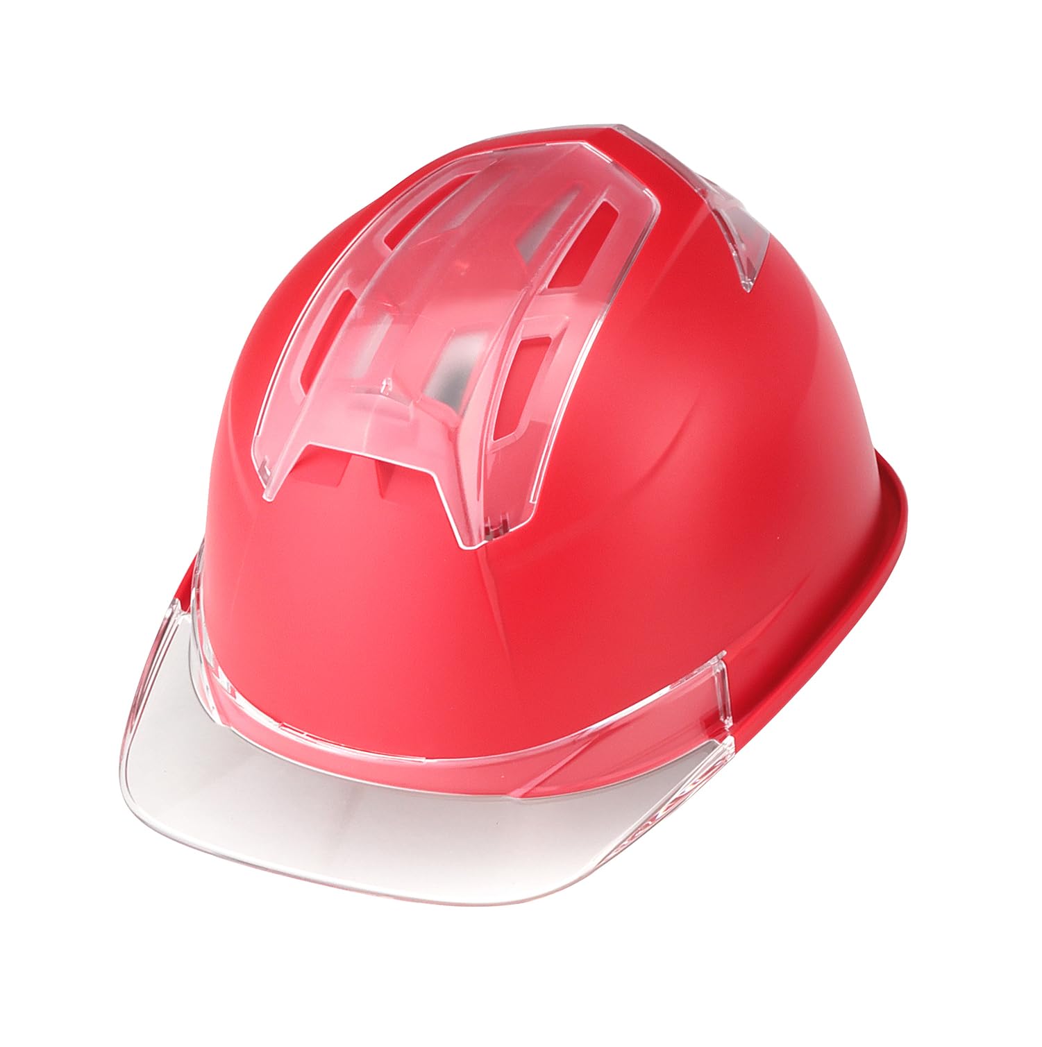 

TOYO SAFETY Matte Helmet Venti EM Red Clear Peak with Vents No.396FEM-C-RD
