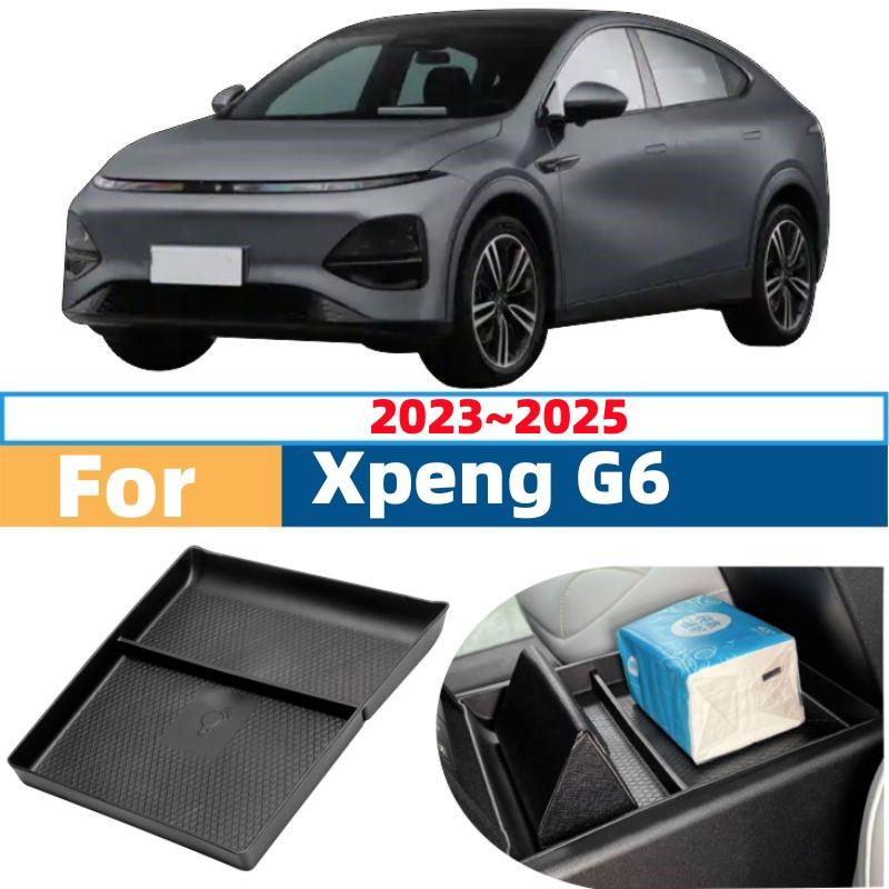 Pro Xpeng G6 2025 2025 2025 Auto Středová Konzole Drobnosti Ukládací Podnos Loketní Opěrka Úložný Box Černý Vrstvený Organizér Box Příslušenství