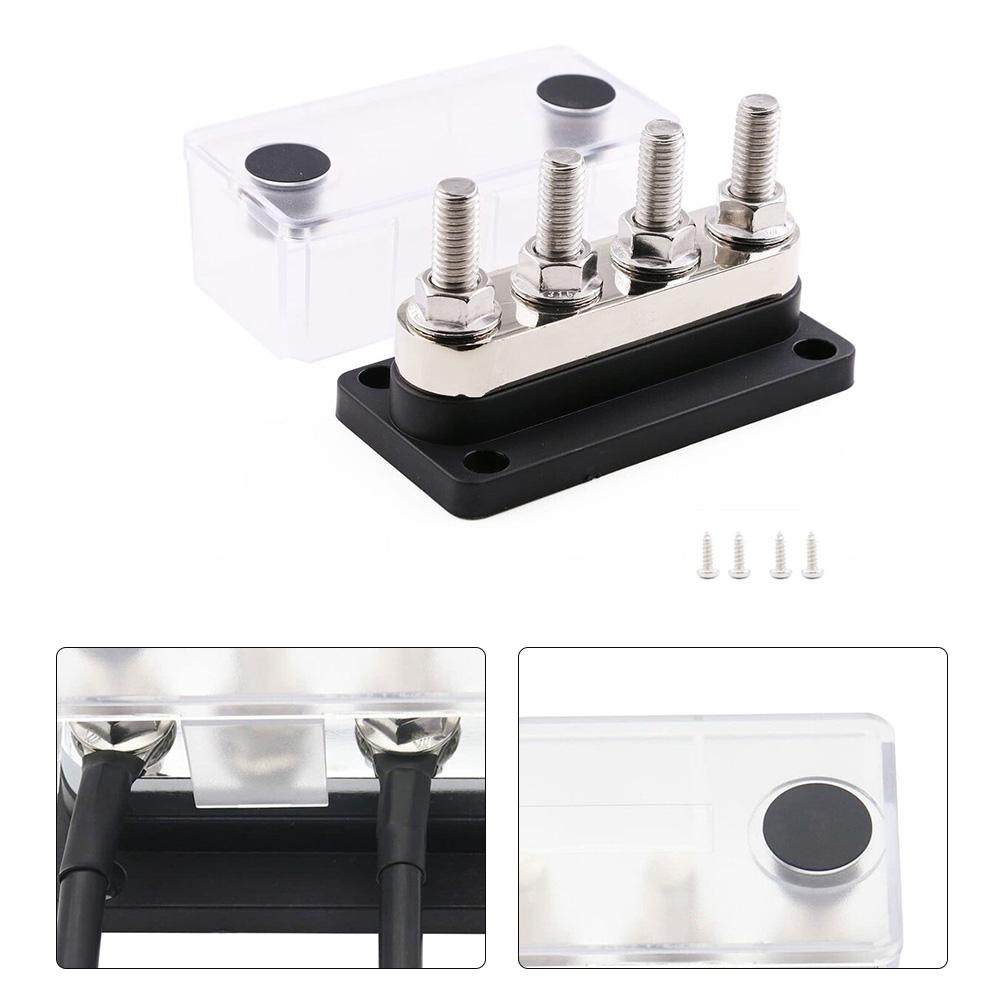 Battery Terminal Block Flexible Wiring Design 102*50*68mm 600A Distribution Block Compatible With 12-48V DC Systems