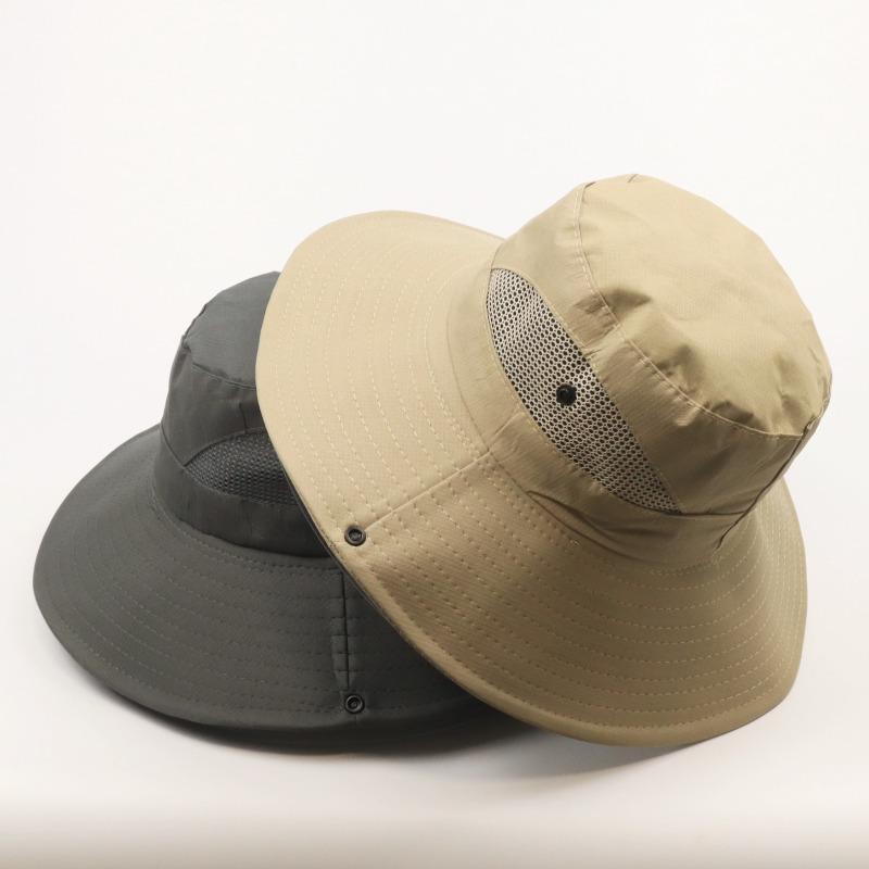 Men's beach fishing hat bucket hat labor insurance net hat sun hat beach sunscreen sunshade basin hat cloth hat