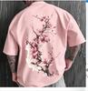 Harajuku Painting Cherry Blossoms 3D Print Breatha Quickdry Men's Women's Same T-shirt Outdoor Leisure Y2K Parent-child Clothing