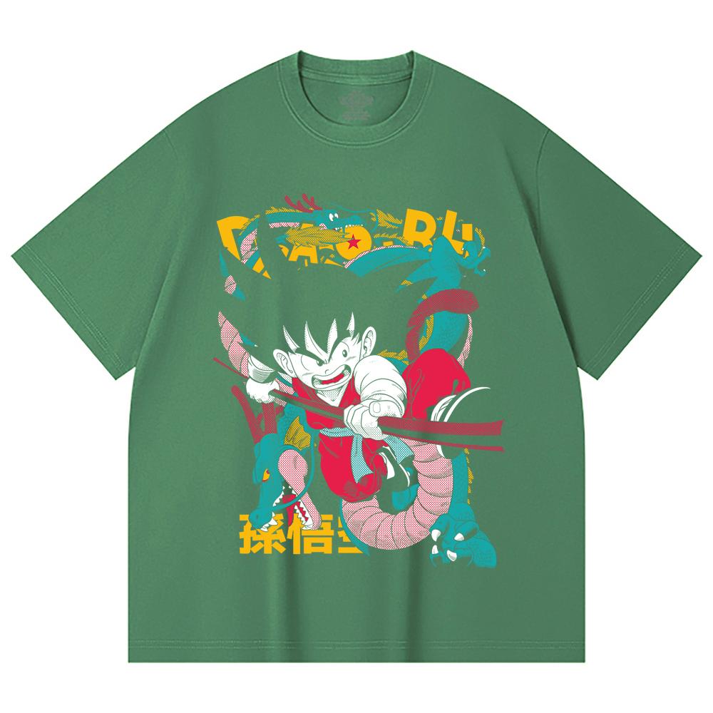 230 Gsm 100% Cotton Dragon Ball V35 Goku Print Unisex Heavy Cotton T Shirt
