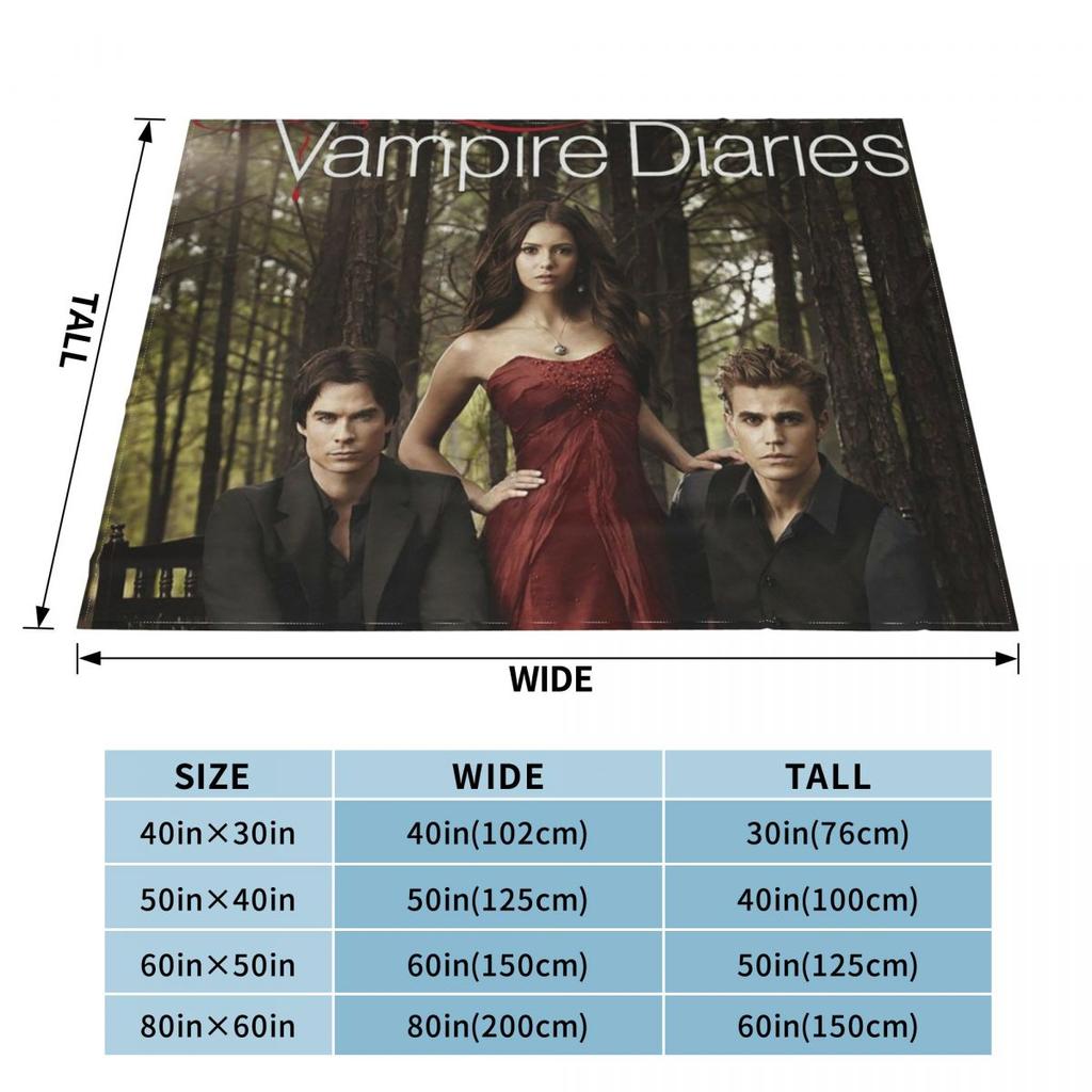 The Vampire Diaries Damon Salvatore Blanket Soft Warm Flannel Throw Blanket Bedding for Bed Living room Picnic Travel Home Couch