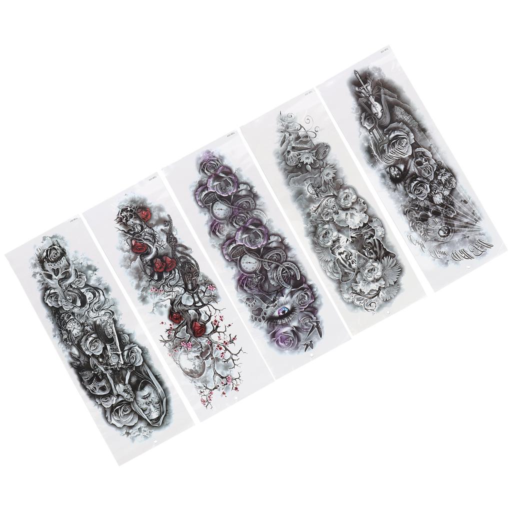 5pcs Full Arm Personalized Tattoo Stickers Waterproof Art Temporary Fake Tattoo Stickers