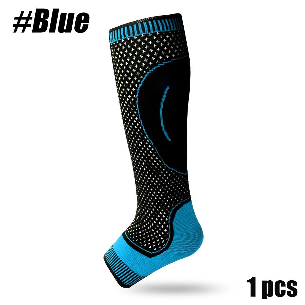 

1 шт., компрессионные чулки с открытым носком, компрессионные носки для мужчин и женщин, для бега, варикозного расширения вен, облегчения боли в голени, отеков XL синий