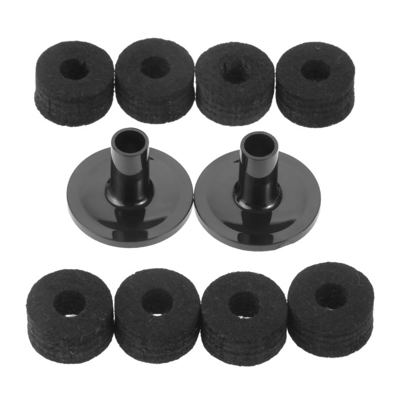 15mm Thick Felt Washers and Plastic Long Flanged Cymbal Sleeves Plastic Long Cymbal Sleeves with Felt Washers