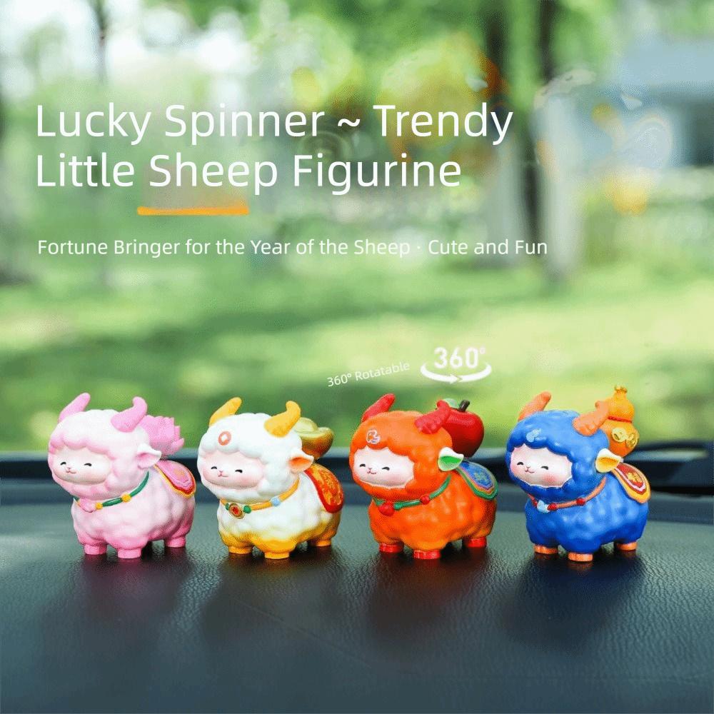 Resin Sheep Desktop Ornament Chinese Style Fortune Sheep Figure New Year Gift