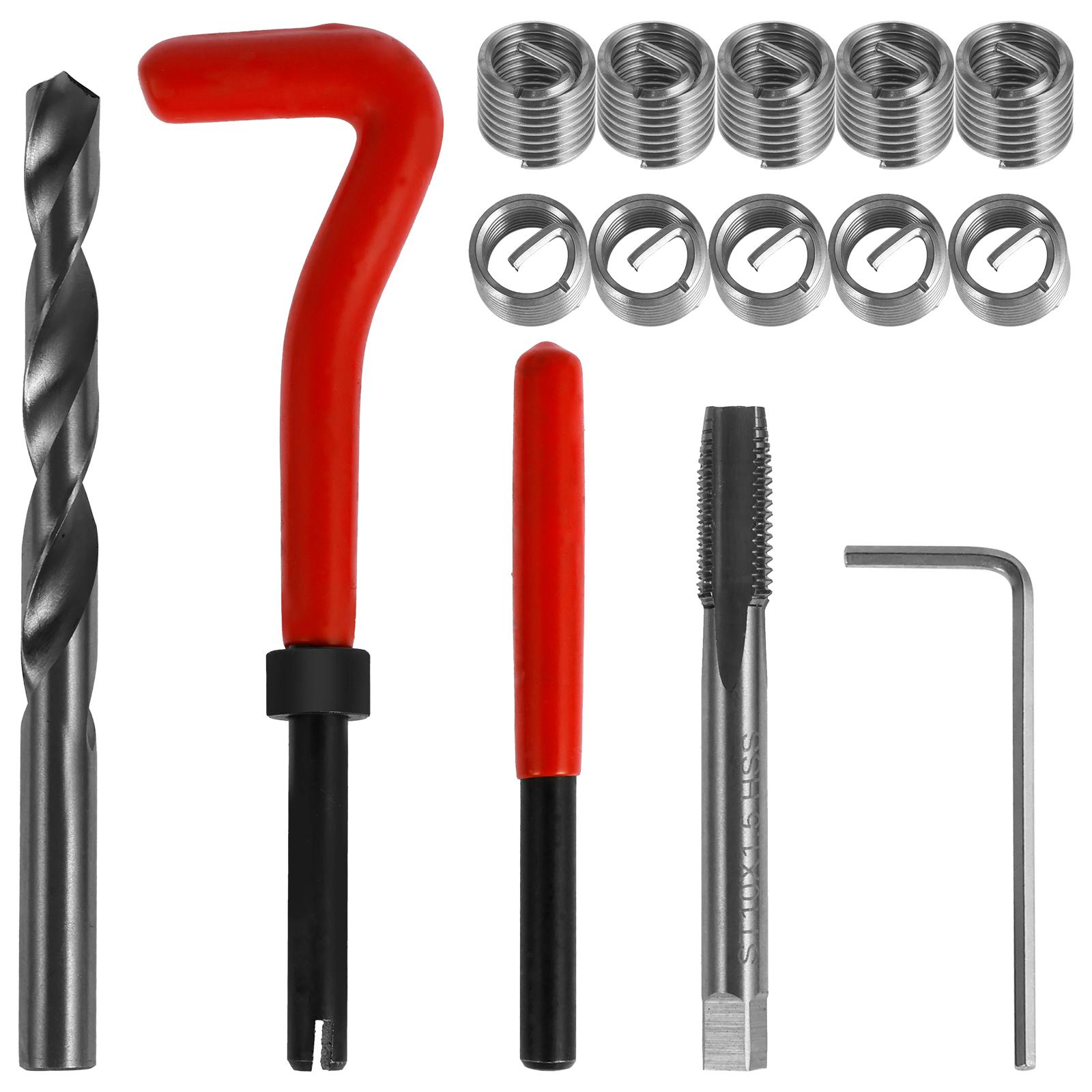 

Профессиональный набор для ремонта резьбы M10 x 1,0 мм, портативный восстановитель резьбы из быстрорежущей стали красный