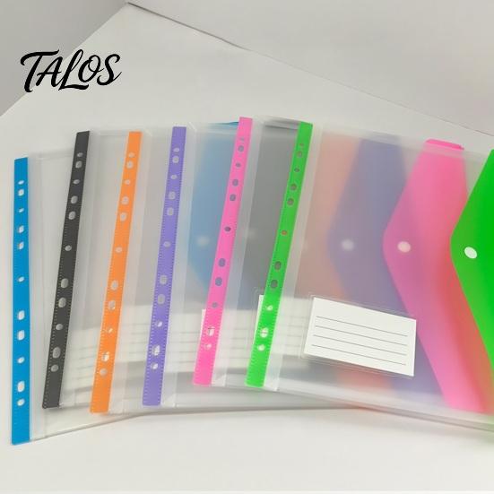 Mehrfarbige Aktenmappe A4 Druckknopfmappe, Horizontal 11-Loch PP Dokumentenordner mit Studentenaufbewahrung Namenskartenfach, Transparent Regenbogenfarbe