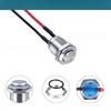 5pcs 12mm Round Head Momentary Push Button Switch Stainless Steel 1NO Normally Open with Pre-Soldered Cable for Car Boat