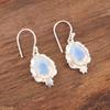 Nydelige melkeaktig opal 925 solid sterlingsølv øredobber, håndlagde edelstensøredobber smykker, designerøredobber for forlovelsesgave