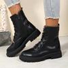 Femalenew Autumn Winter Hot-Selling British Style Thick-Soled Slim Short Boots Black Boots Versatile Ankle Boots