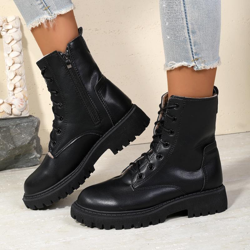Femalenew Autumn Winter Hot-Selling British Style Thick-Soled Slim Short Boots Black Boots Versatile Ankle Boots