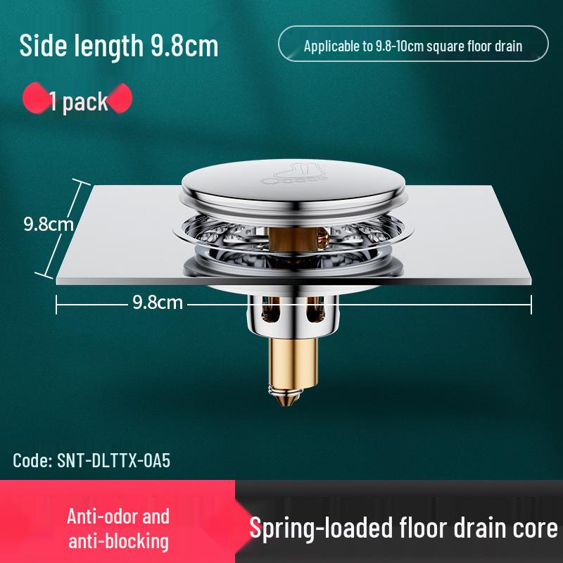 Universal Anti-Odor Bathroom Floor Drain Core & Seal Cover - Insect Repellent, Backflow Prevention