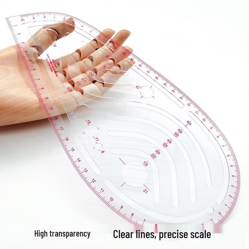 4-Piece Multifunctional Sewing Ruler Set for Clothing Pattern Making and Grading