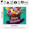 2D Candy Hat Happy Birthday Backdrop Willy Wonka Style Party Photo Background