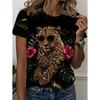 Damesmode T-shirts met korte mouwen 3D Luipaardprint Dierlijke T-shirts Zomer Dames Casual Sneldrogende Pullovers Streetwear Tops