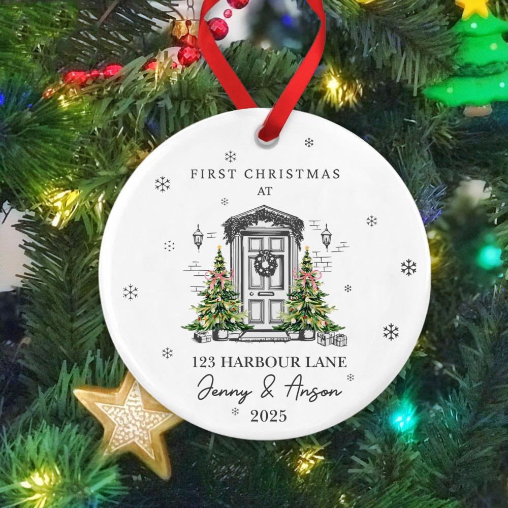 Personalised First Christmas in Our First Home Ornament Custom Address & Year New Home Keepsake Gift First Home 2025