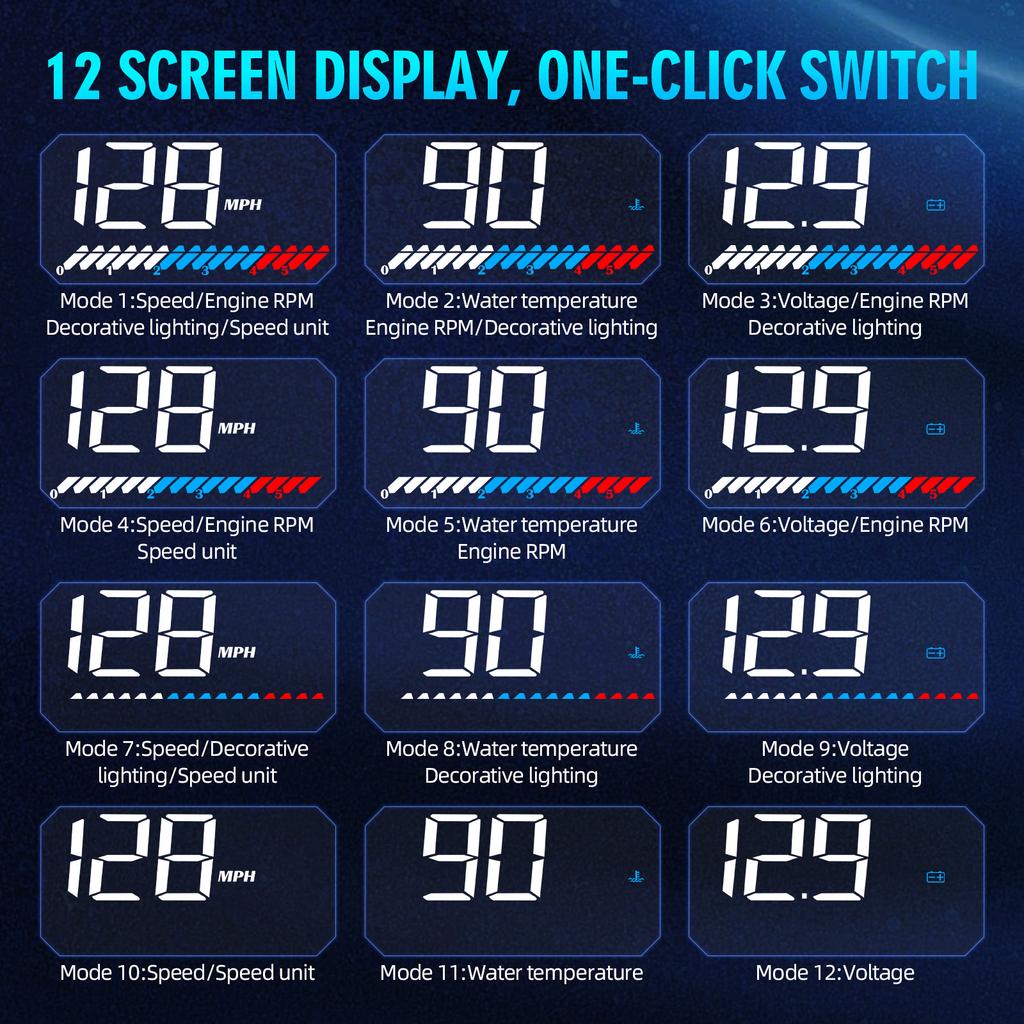 M7 Car HUD OBD + GPS Head Up Display Speed Water Temperature Voltage RPM Windshield Projector Meter With Alarm Car Accessories