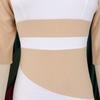 YYFS Women's Fashion Summer Spring Colour Block Print Short Sleeve O-Neck High Waist Casual Dresses
