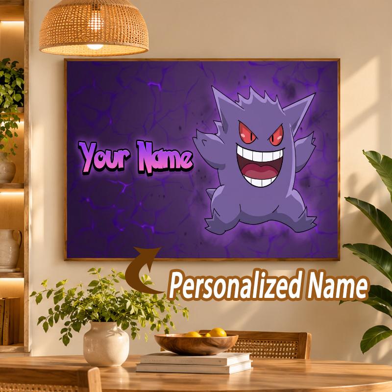 Gengar Custom Name Diamond Painting Personalized 5D Full Drill DIY Diamond Art Home Decor