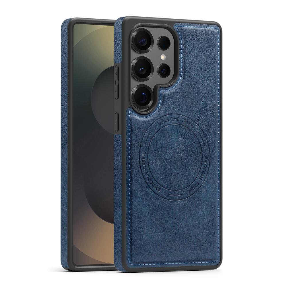KEYSION Retro PU Leather Case for MagSafe for Samsung Galaxy S22 S23 S24 Ultra 5G S23+ S24 FE Magnetic Shockproof Phone Cover