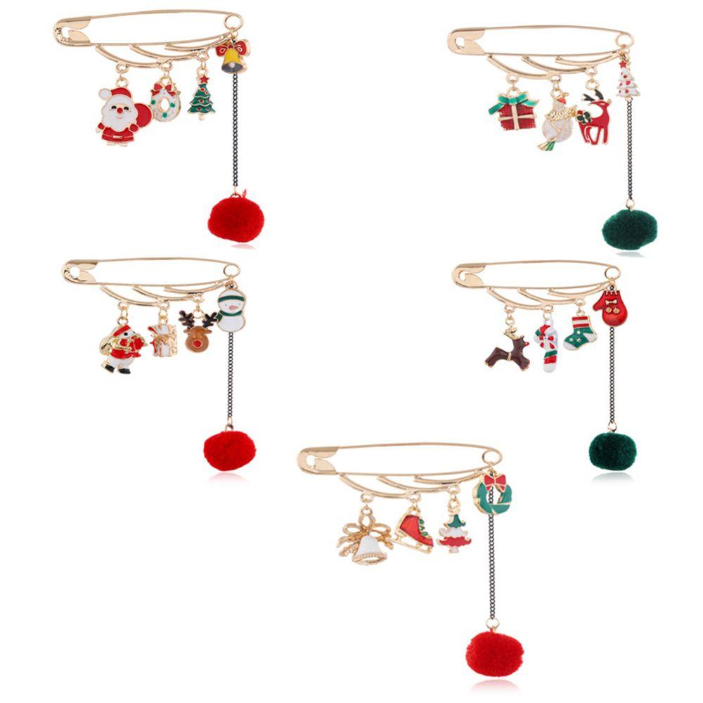 Gift Brooches Snowman Santa Claus Christmas Jewelry Christmas Brooch Xmas Pins Enamel Badges