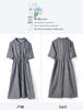 Elegant Summer Linen A-line Dress for Women - Fried Color Lapel, Lyocell Belted, Shirt Style