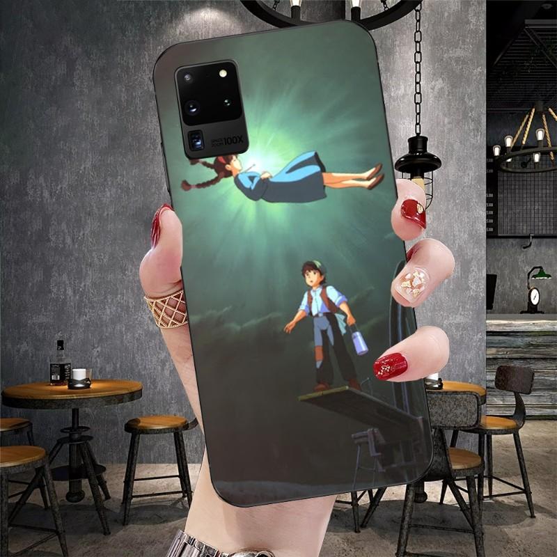 Castle In The Sky Japan Phone Case For Samsung Galaxy S6 S7 S8 S9 S10 S21 S22 Plus Ultra Soft Black Phone Cover
