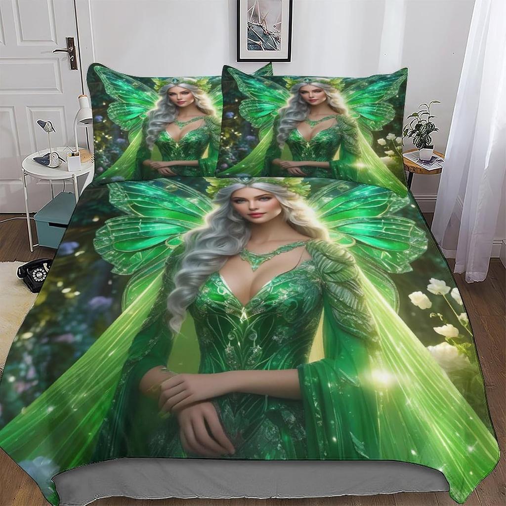 Beautiful Elf Printed Duvet Cover Set For Boys Girls Kids Teens Bedding Soft Microfiber Bedspread Quilt Covers With Pillowcases