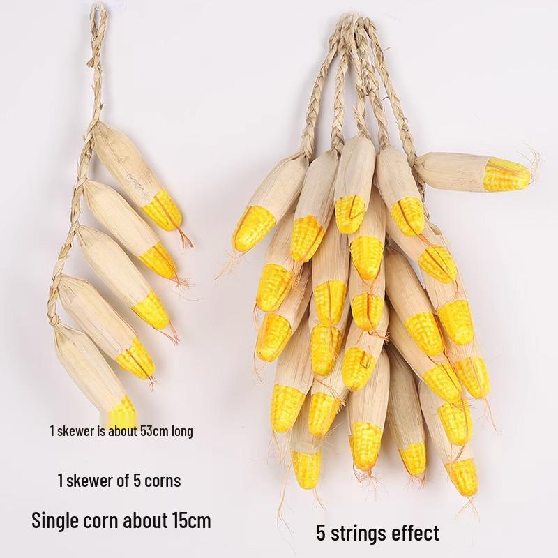 Artificial Vegetable & Fruit Skewer Wall Hanging - Chili & Corn Decor