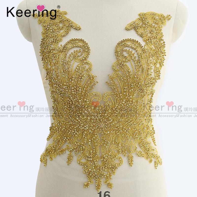 Hot Wedding Dress Bridal Gown Bridesmaid Rhinestone Patch for Wedding  WDP-054 70*40cm