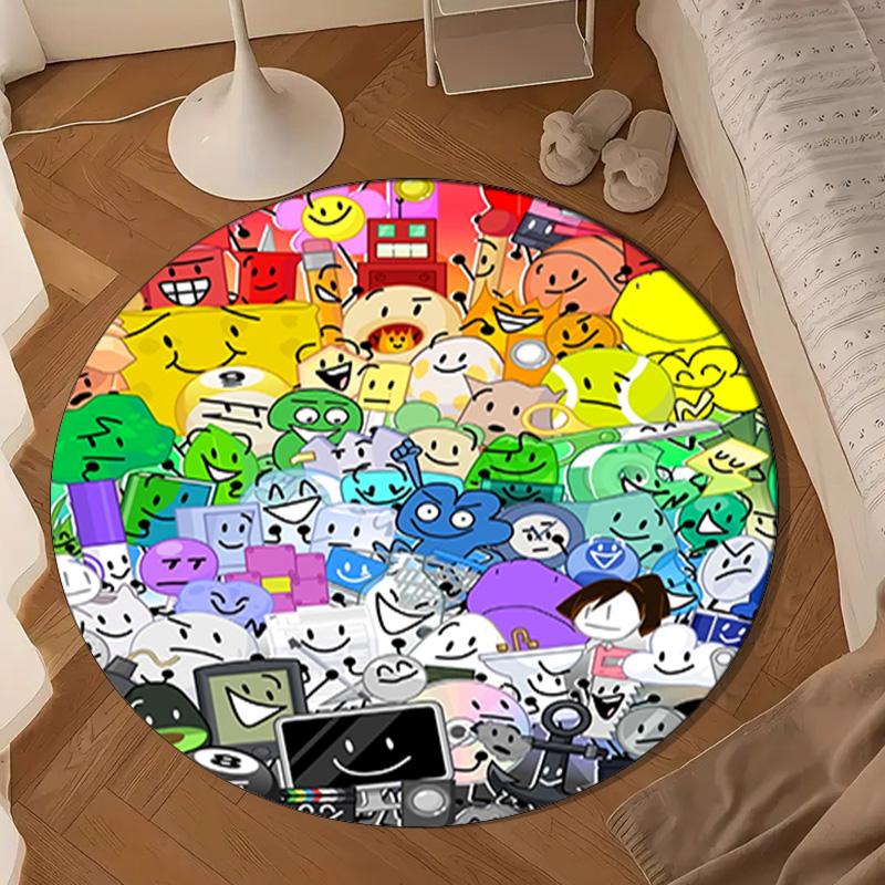 Colorful Dream Island Collage Round Rug for Livingroom,Bedroom, Palyroom, Chair Rug, Area rug, Circle Carpet, Large Size Fan Christmas gift