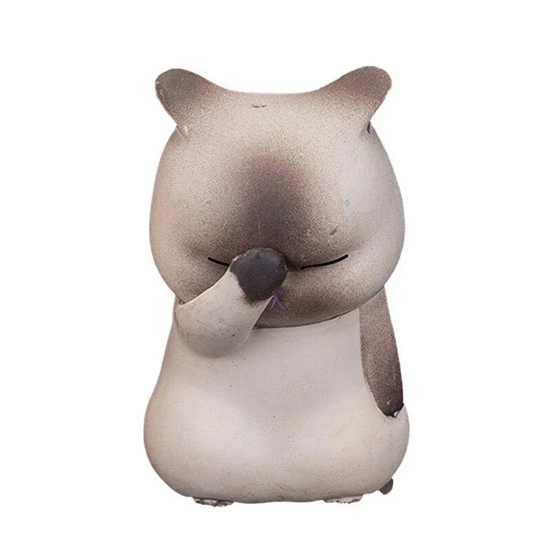 Pet Cat Cake Decoration Figurine Model Toys Kawaii Distressful Kitten Cat Figure Mini Animals Home Ornament Kid Xmas Gift Crafts