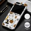 Christmas Ghost Halloween Case For Samsung Z Flip 8 7 FE 6 5 4 Luxury Plating Leather Skin Phone Cover For Galaxy Z Flip8 Flip7 Flip6 Flip5