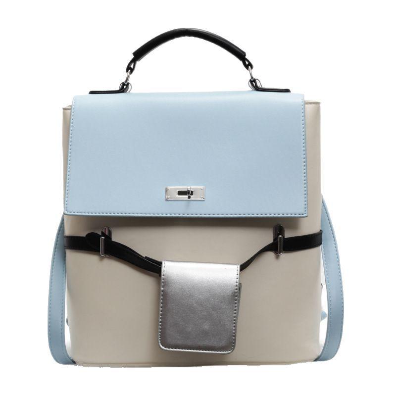 2025 spring and summer new textured handbag bag women's bag fashion shoulder messenger bag multi-purpose contrasting backpack