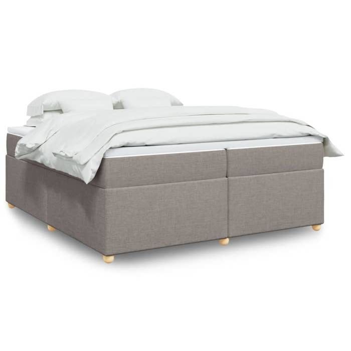 VidaXL Sommier à lattes de lit avec matelas Taupe 200x200 cm Tissu 3285405