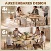 Extendable Dining Table 120 160 X 80 Cm Dining Room Table For 4 6 People With Country Style For Kitchen Dining Room Oak