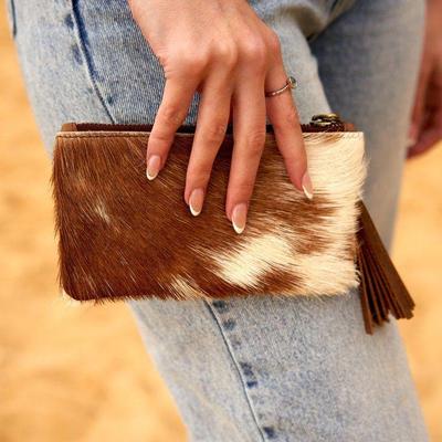 Portefeuille en cuir de vache véritable porte-monnaie