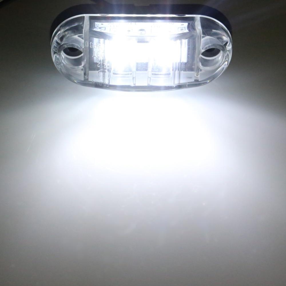 2stk 12v 24v Led sidemarkeringslys for tilhenger lastebiler Caravan Sideklaring markeringslys Lampe Led Lastebil Amber Rød Hvit 10-30V