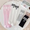 Children'S Long Socks Spring And Summer Girls' Bow Princess Skirt Paired With Knee High Sock Striped High Tube Cotton Socks