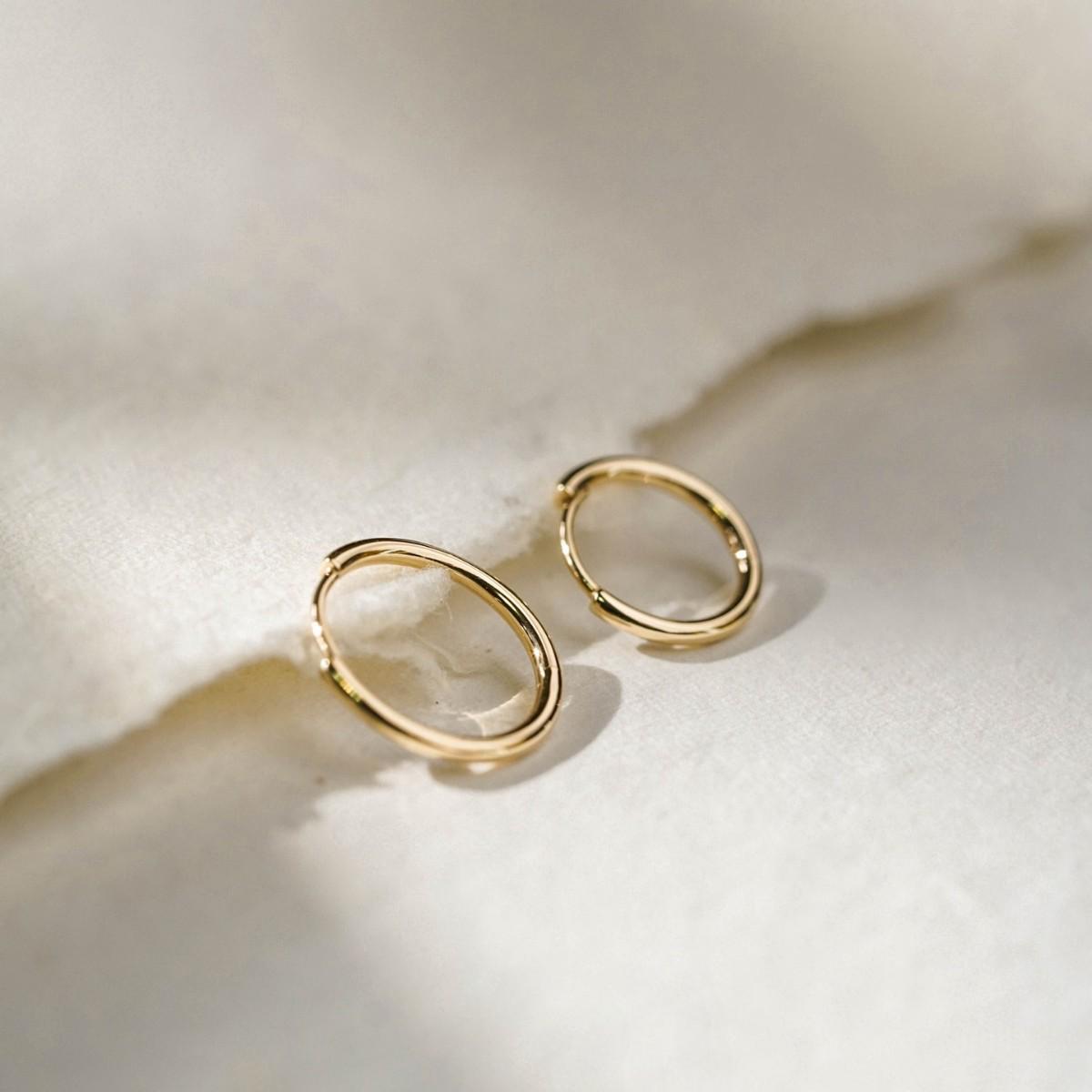 Jennie Style 18K Gold-Plated S925 Sterling Silver Ear Cuff Hoop Earring 18K Gold Pair (8MM)
